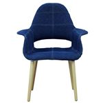 リプロダクト品 デザイナーズチェア イームズチェア オーガニックチェア【本体：デニムブルー ／脚：ナチュラル NA】