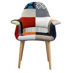 リプロダクト品 デザイナーズチェア イームズチェア オーガニックチェア【本体：パッチワークカラフル ／脚：ナチュラル NA】