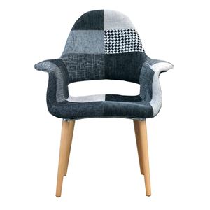リプロダクト品 デザイナーズチェア イームズチェア オーガニックチェア【本体：パッチワークモノトーン ／脚：ナチュラル NA】
