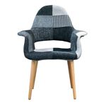 リプロダクト品 デザイナーズチェア イームズチェア オーガニックチェア【本体：パッチワークモノトーン ／脚：ナチュラル NA】
