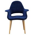 リプロダクト品 デザイナーズチェア イームズチェア オーガニックチェア【本体：ブルー ／脚：ナチュラル NA】