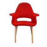 リプロダクト品 デザイナーズチェア イームズチェア オーガニックチェア【本体：レッド ／脚：ナチュラル NA】