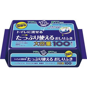 (業務用20セット) 日本製紙クレシア アクティトイレに流せるおしりふき100枚 商品画像