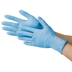 川西工業 ニトリル極薄手袋 粉なし ブルーS 商品写真