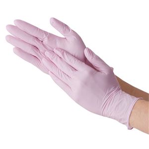 川西工業 ニトリル極薄手袋 粉なしピンクS 商品写真