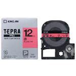 キングジム テプラPROテープ 赤に黒文字 12mm 5本