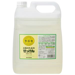 （まとめ） ミヨシ石鹸 無添加 洗濯用液体せっけん 詰替 5L【×5セット】