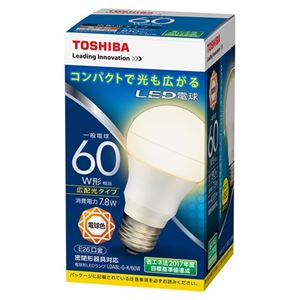 （まとめ） 東芝ライテック LED電球 広配光60W 電球色 LDA8L-G-K／60W【×5セット】