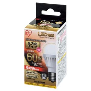 （まとめ） アイリスオーヤマ LED電球60W 全方向 電球 LDA8L-G-E17／W-6T5【×5セット】