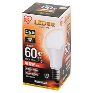 （まとめ） アイリスオーヤマ LED電球60W E26 広配光 電球色 LDA8L-G-6T5【×10セット】