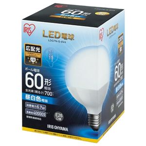 （まとめ） アイリスオーヤマ LED電球60W E26 ボール球 昼白 LDG7N-G-6V4【×5セット】