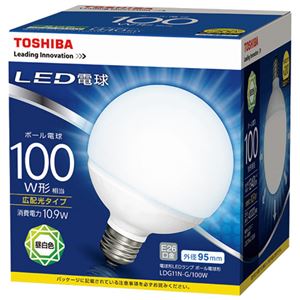 （まとめ） 東芝ライテック LEDボール形100W 昼白色 LDG11N-G／100W【×3セット】