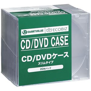 （まとめ） スマートバリュー CD／DVDケース スリム20枚 A401J【×10セット】