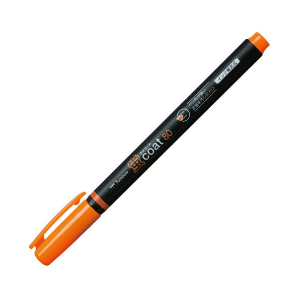 （まとめ） トンボ鉛筆 蛍コート80 WA-SC93 橙 10本(×10セット) b04