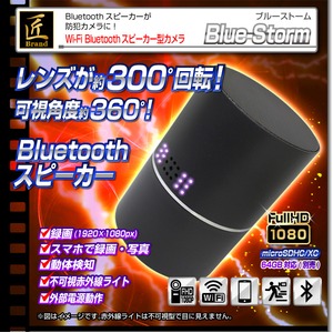 【小型カメラ】スピーカー型ビデオカメラ（匠ブランド）『Blue-Storm』(ブルーストーム)