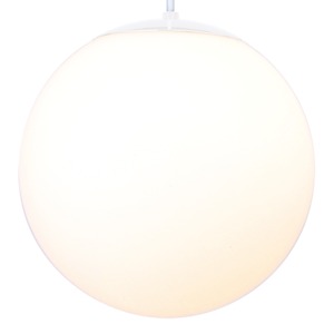 球型ガラスペンダントライト/吊り下げ型照明器具 【Glass Bowl-Lサイズ】 1灯 ホワイト 乳白色 W-7103 商品画像