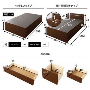 日本製 宮付き【ボックス構造】収納チェストベッド シングル (高密度ポケットコイルマットレス付き)『Avantika』 アバンティカ 引き出し付き 照明付き ホワイト 白 日本製 宮付き【ボックス構造】収納チェストベッド シングル (高密度ポケットコイルマットレス付き)『Avantika』 アバンティカ 引き出し付き 照明付き ホワイト 白