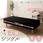 【組立設置費込】日本製 ショート丈 脚付きマットレスベッド ボンネルコイル シングル 10cm脚 『Sleepia』スリーピア ブラック 黒