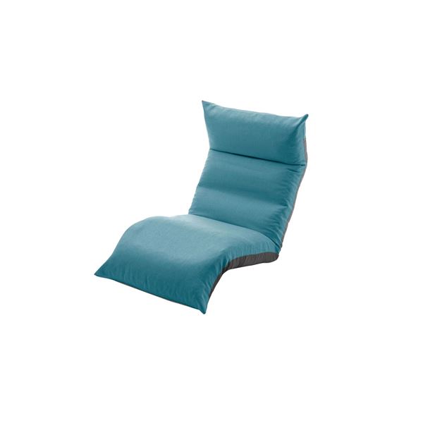 日本製 リラックスチェア/座椅子 (ターコイズブルー) 脚部上下リクライニング 1人掛け ソファー b04