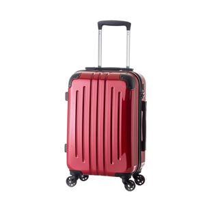 軽量スーツケース/キャリーバッグ 【レッド】 46L 3.3kg ファスナー 大型キャスター TSAロック 商品画像