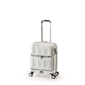 スーツケース 【マットブラッシュホワイト】 36L 機内持ち込み可 ダブルフロントオープン アジア・ラゲージ 『PANTHEON』 商品画像
