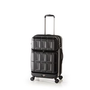 スーツケース 【マットブラック】 拡張式(54L+8L) ダブルフロントオープン アジア・ラゲージ 『PANTHEON』 商品画像