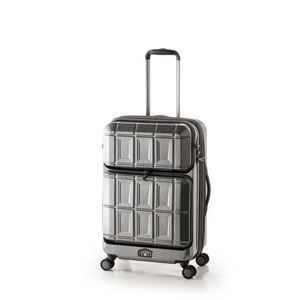 スーツケース 【ガンメタブラッシュ】 拡張式(54L+8L) ダブルフロントオープン アジア・ラゲージ 『PANTHEON』 商品画像