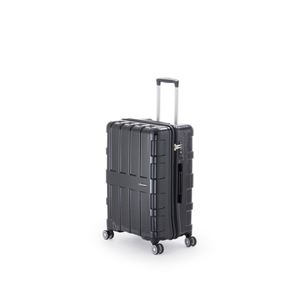 ファスナー式スーツケース/キャリーバッグ 【オールブラック】 60L 軽量 アジア・ラゲージ 『MAX BOX』 商品画像