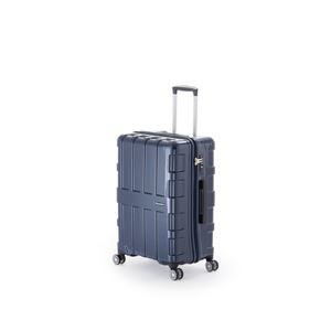 ファスナー式スーツケース/キャリーバッグ 【オールネイビー】 60L 軽量 アジア・ラゲージ 『MAX BOX』 商品画像