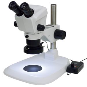 アームスシステム AR-Z65P-48 双眼ズーム式実体顕微鏡(ズーム比6.5 視野数22) ポール式架台 リング照明セットII 商品写真
