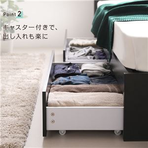 宮付き キャスター付き引き出し 収納ベッド シングル (ポケットコイルマットレス付き) ブラック 『NEXSTORAGE』ネクストレージ ベッドフレーム 宮付き キャスター付き引き出し 収納ベッド シングル (ポケットコイルマットレス付き) ブラック 『NEXSTORAGE』ネクストレージ ベッドフレーム