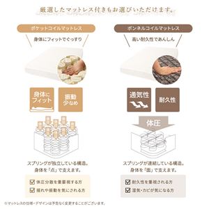 脚付きボトムベッド 15cm脚 シングル(ポケットコイルマットレス付き)『Neraberu』ネラベル アイボリー 脚付きマットレスベッド 脚付きボトムベッド 15cm脚 シングル(ポケットコイルマットレス付き)『Neraberu』ネラベル アイボリー 脚付きマットレスベッド