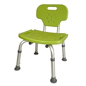 背もたれ着脱 シャワーチェア 【グリーン】 幅42cm 座面高3段階 防滑 防カビ仕様 『Yurax Chair オリジナル』