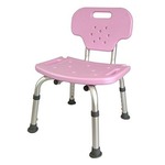 背もたれ着脱 シャワーチェア 【ピンク】 幅42cm 座面高3段階 防滑 防カビ仕様 『Yurax Chair オリジナル』