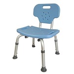 背もたれ着脱 シャワーチェア 【ブルー】 幅42cm 座面高3段階 防滑 防カビ仕様 『Yurax Chair オリジナル』
