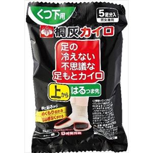 桐灰化学 足の冷えない不思議な足もとカイロ 上からはるつま先（黒）5足 × 5 点セット