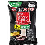 桐灰化学 足の冷えない不思議な足もとカイロ 上からはるつま先（黒）5足 × 5 点セット