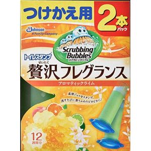 ジョンソン スクラビングバブルトイレスタンプぜいたくフレグランスアロマティックライムの香り つけかえ用2本パック × 3 点セット