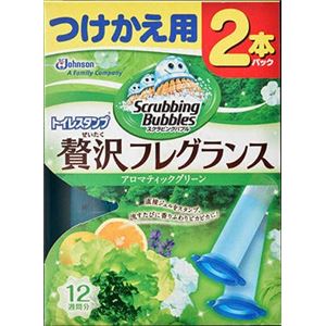 ジョンソン スクラビングバブルトイレスタンプぜいたくフレグランスアロマティックグリーンの香り つけかえ用2本パック × 3 点セット