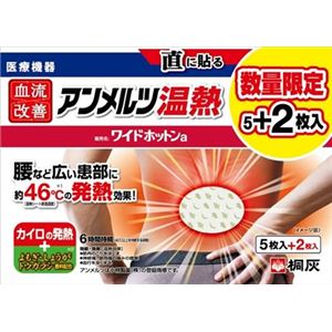 桐灰化学 血流改善アンメルツ温熱 ワイドホットン5枚（医療機器） × 3 点セット