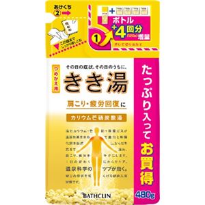 バスクリン きき湯 カリウム炭酸湯 つめかえ用 480g × 3 点セット