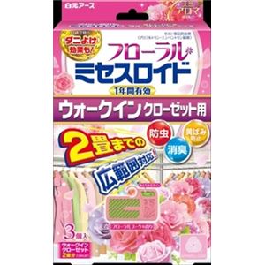 白元アース フローラルミセスロイド ウォークインクローゼット用 3個入 1年 フローラルブーケの香り × 3 点セット