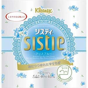 【ケース販売】 日本製紙クレシア クリネックス システィ 4ロール（ダブル）〈アリスブルー〉 取っ手つき × 10 点セット