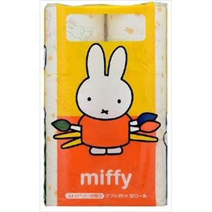 【ケース販売】 丸富製紙 ミッフィープリント12ロールW25M × 8 点セット