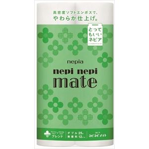 【ケース販売】 王子ネピア ネピアネピネピメイトトイレットロール12ロールシングル × 8 点セット