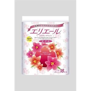 【ケース販売】 大王製紙 エリエールフラワープリント18RW × 4 点セット