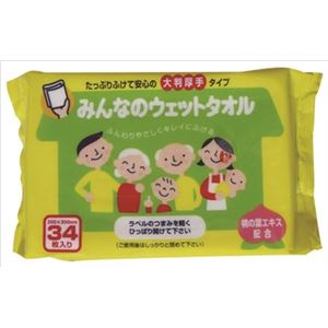【ケース販売】 和光製紙 みんなのウェットタオル 34枚 × 24 点セット