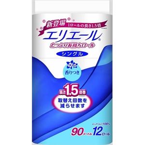 【ケース販売】 大王製紙 エリエールトイレット長持ち12RS90M × 6 点セット