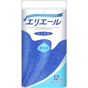 【ケース販売】 大王製紙 エリエールトイレティシュー 12Rシングル × 8 点セット