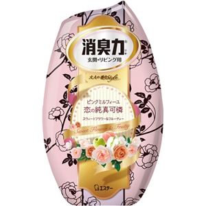 【ケース販売】 エステー 玄関・リビング用消臭力 ピンクミルフィーユの恋の香り フラワー＆フルーティー × 18 点セット